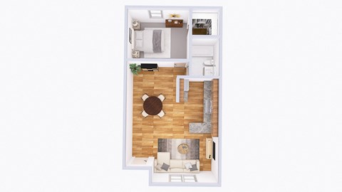 Floor plan for 1 bed, 1 bath, 620 sqft